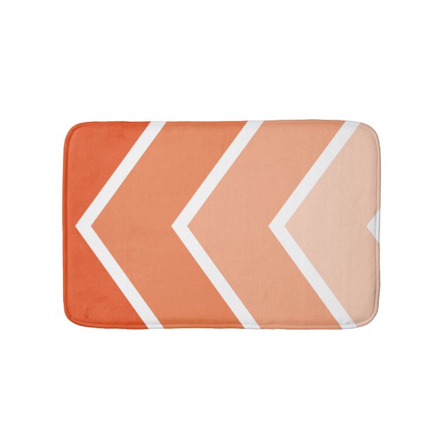 Alfombrilla De Baño Naranja Ombré Chevron Stripes Pattern (Anverso)