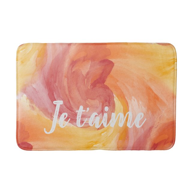 Alfombrilla De Baño Naranja rojo de llama de tinte Paintería amor acua (Anverso)