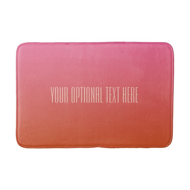 Alfombrilla De Baño Naranja rosa Gradiente personalizado de texto este (Anverso)