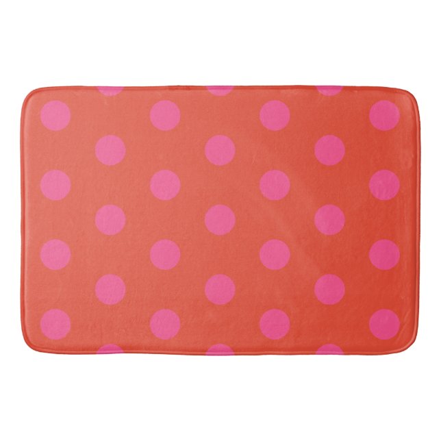 Alfombrilla De Baño Naranja rosado y rojo monogramado (Anverso)