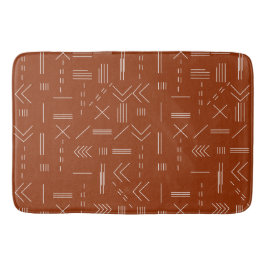 Alfombrilla De Baño Naranja Terracotta Gorgetric Pattern