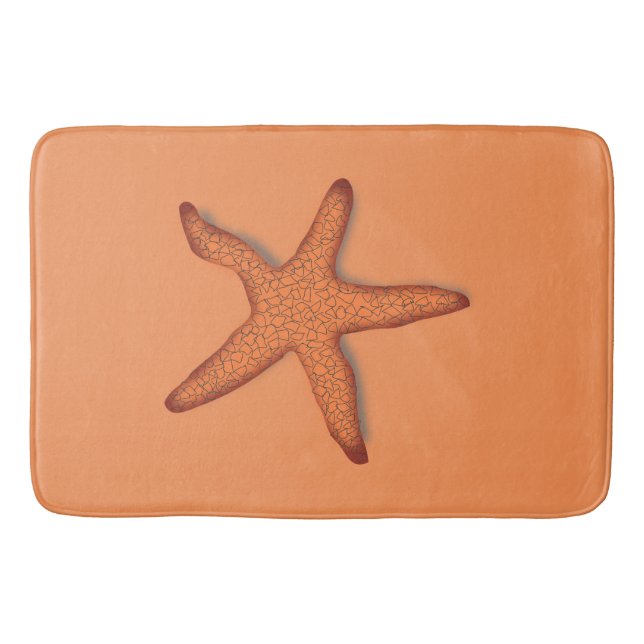 Alfombrilla De Baño Naranja Tropical Starfish (Anverso)