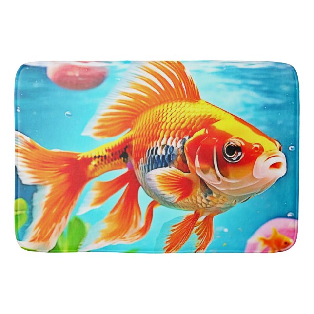 Alfombrilla De Baño Naranja White Goldfish (Anverso)