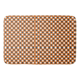 Alfombrilla De Baño Naranja White Plaid Gingham