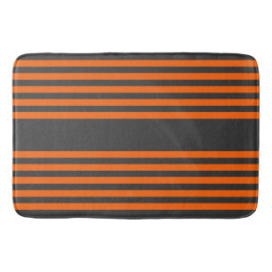 Alfombrilla De Baño Naranja y carbón vegetal cinco rayas