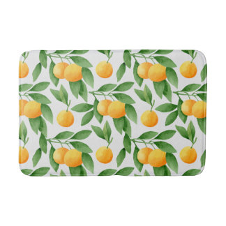 Alfombrilla De Baño Naranjas acuarelas o patrones de mandarinas