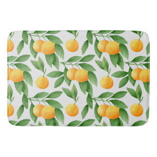 Alfombrilla De Baño Naranjas acuarelas o patrones de mandarinas