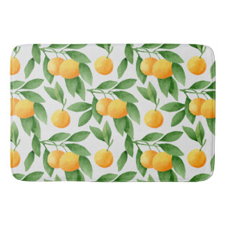 Alfombrilla De Baño Naranjas acuarelas o patrones de mandarinas