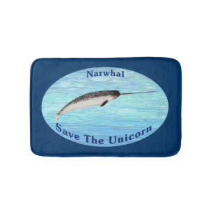 Alfombrilla De Baño Narwhal - Salven al unicornio