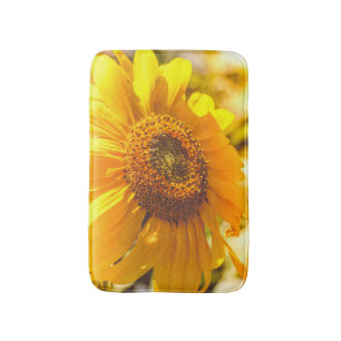 Alfombrilla De Baño Naturaleza de la flor amarilla del girasol