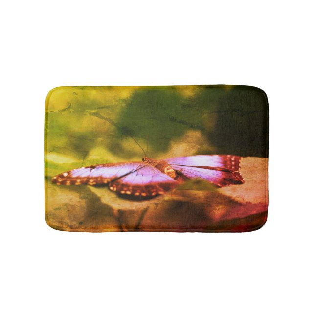 Alfombrilla De Baño Naturaleza de la mariposa azul Resumen de los prob (Anverso)