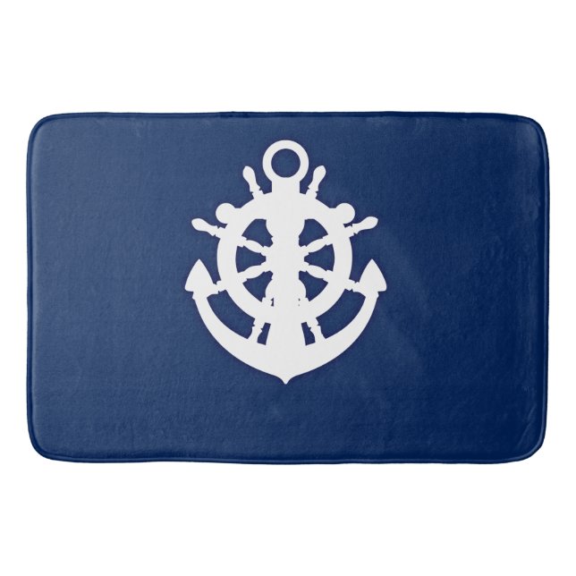 Alfombrilla De Baño Nautical Bath Matt: Azul (Anverso)