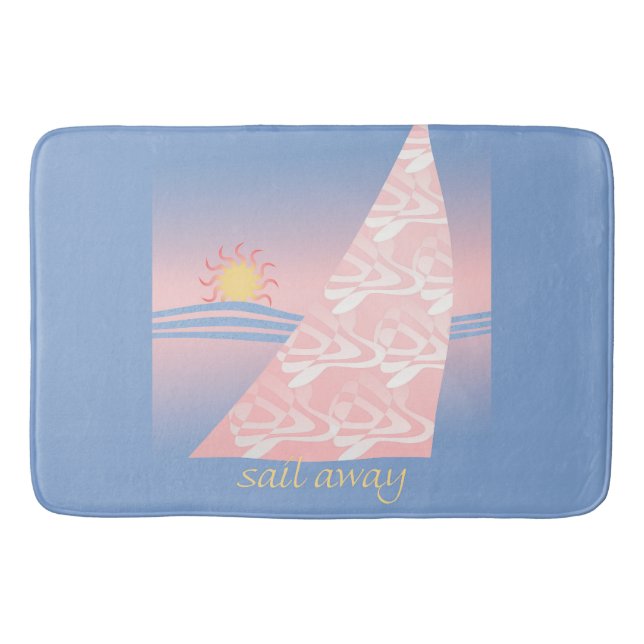 Alfombrilla De Baño Navegación rosa y azul (Anverso)