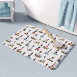 Alfombrilla De Baño Navidad Costera Faro Náutico