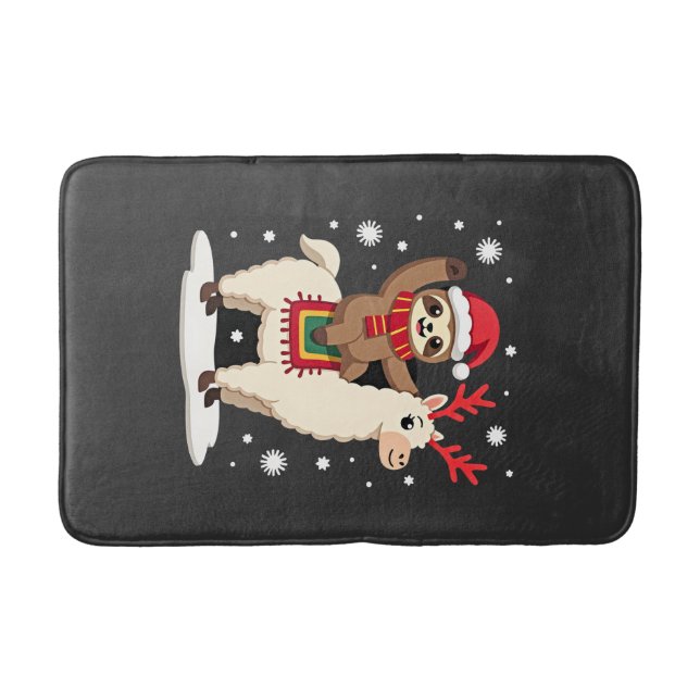 Alfombrilla De Baño Navidad Perezoso Alpaca (1) (Anverso)