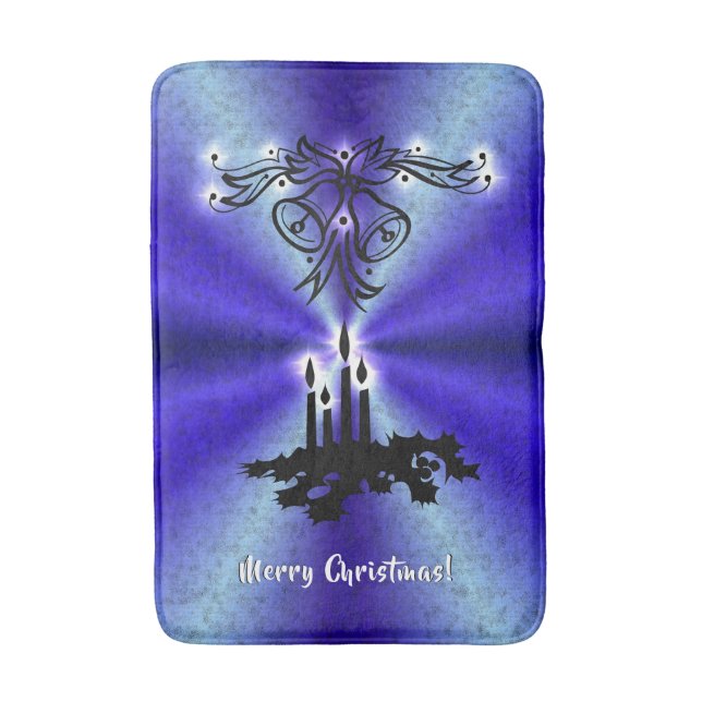 Alfombrilla De Baño Navidades Artdeco sobre el arcoiris verde azul (Frente vertical)