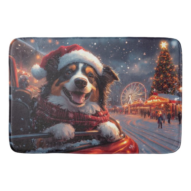 Alfombrilla De Baño Navidades australianos de montaña rusa de perros K (Anverso)