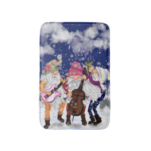 Alfombrilla De Baño Navidades Bath Mat Happy Gnome Music Band