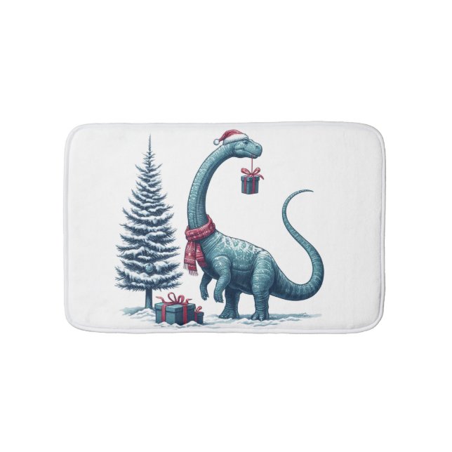 Alfombrilla De Baño Navidades Brontosaurus dinosaur (Anverso)