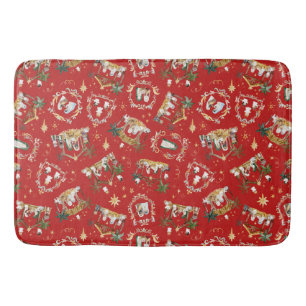 Alfombrilla De Baño Navidades cristianos acuarela natividad roja