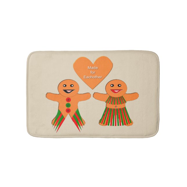 Alfombrilla De Baño Navidades Cuidados Gingerbread Pareja (Anverso)