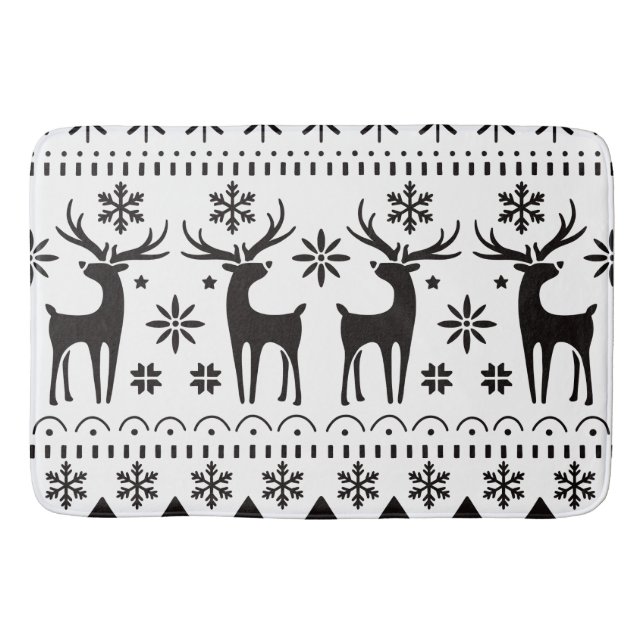 Alfombrilla De Baño Navidades de arte popular moderno reno (Anverso)