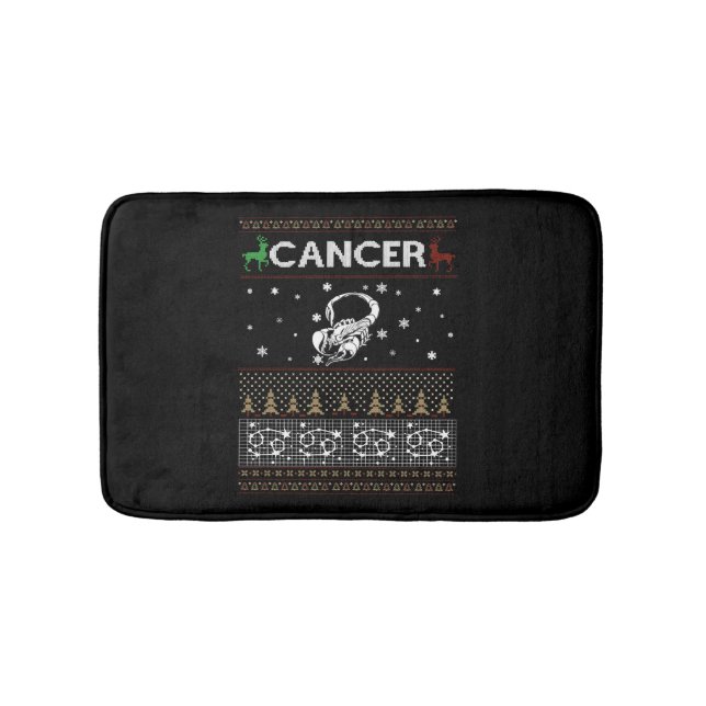 Alfombrilla De Baño Navidades de cáncer suéter feo (Anverso)