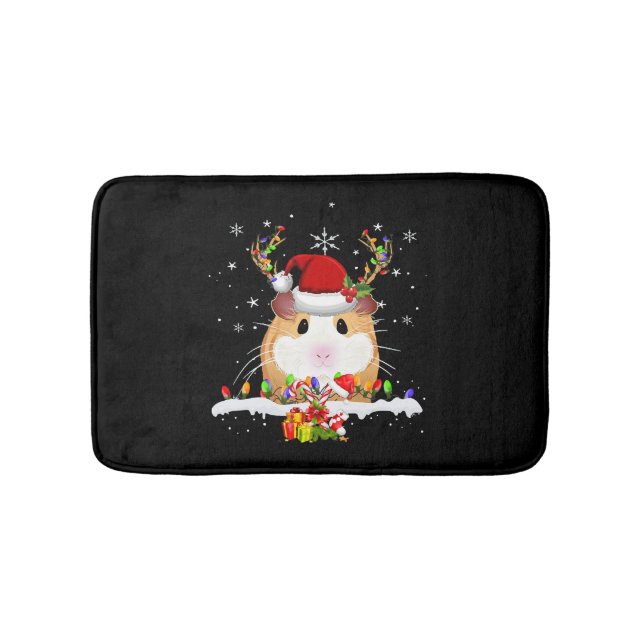 Alfombrilla De Baño Navidades de cerdo guineanos Navidades de renos (Anverso)