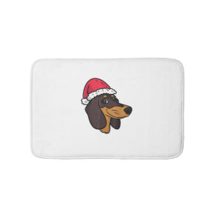Alfombrilla De Baño Navidades de Dachshund Weiner Dog Santa