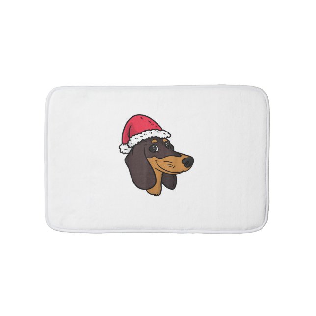 Alfombrilla De Baño Navidades de Dachshund Weiner Dog Santa (Anverso)