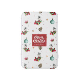 Alfombrilla De Baño Navidades de invierno de pájaro desviados Titmouse