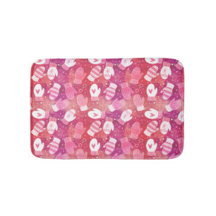 Alfombrilla De Baño Navidades de invierno reducen el patrón en rosa