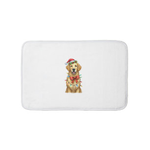 Alfombrilla De Baño Navidades de la Coquette Bow del perro de la cazad