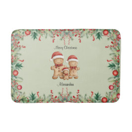Alfombrilla De Baño Navidades de la familia Cute Gingerbread Cookie