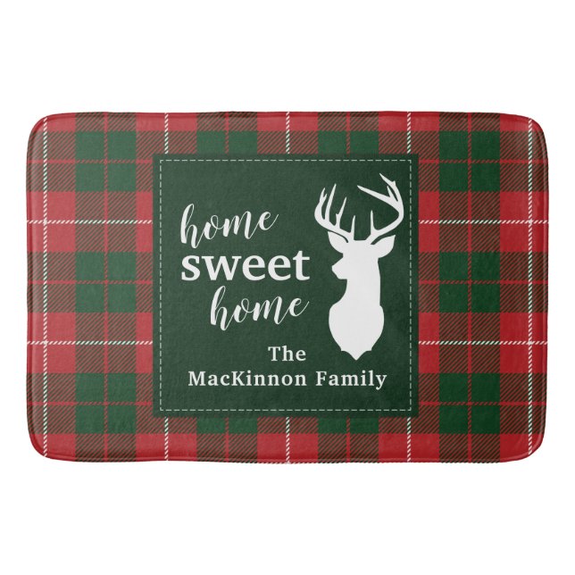 Alfombrilla De Baño Navidades de la familia Sweet Plaid Home MacKinnon (Anverso)