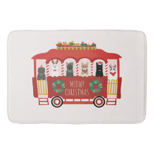 Alfombrilla De Baño Navidades de los gatos Trolly Meowy