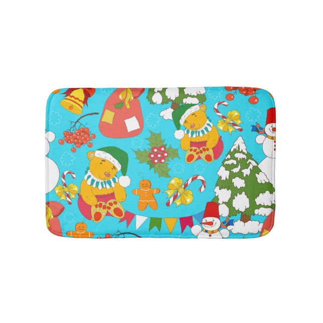 Alfombrilla De Baño Navidades De Oso De Teddy: Patrón Amigable Con Los (Anverso)