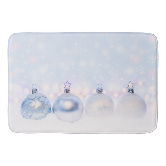 Alfombrilla De Baño Navidades de plata festividad golpean la nieve (Anverso)