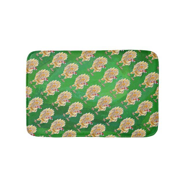 Alfombrilla De Baño Navidades De Pollo En Verde (Anverso)