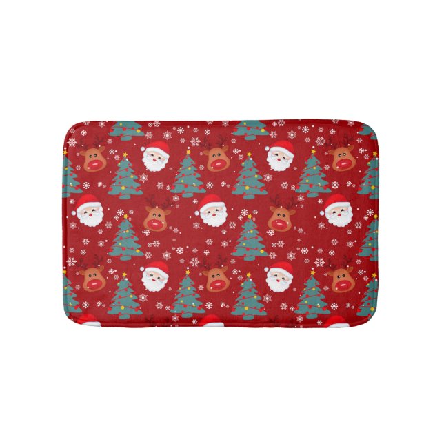 Alfombrilla De Baño Navidades de Santa Reindeer | Vacaciones de Navida (Anverso)
