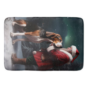 Alfombrilla De Baño Navidades de Treeing Walker Coonhound Santa Claus