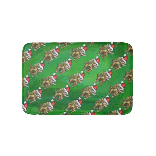 Alfombrilla De Baño Navidades de Triceratops Green (Anverso)