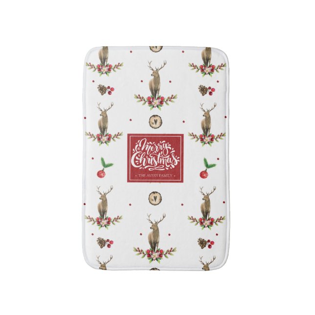 Alfombrilla De Baño Navidades de venado Idyll Personalizado (Frente vertical)