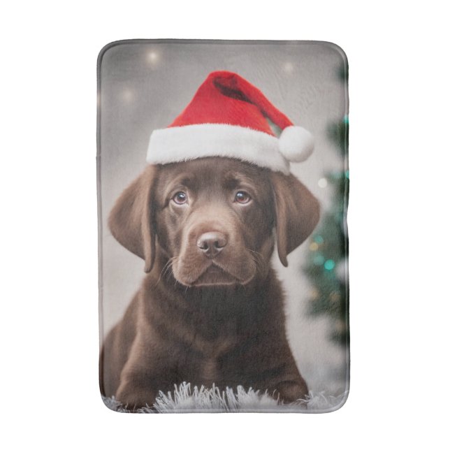 Alfombrilla De Baño Navidades del chocolate Labrador (Frente vertical)