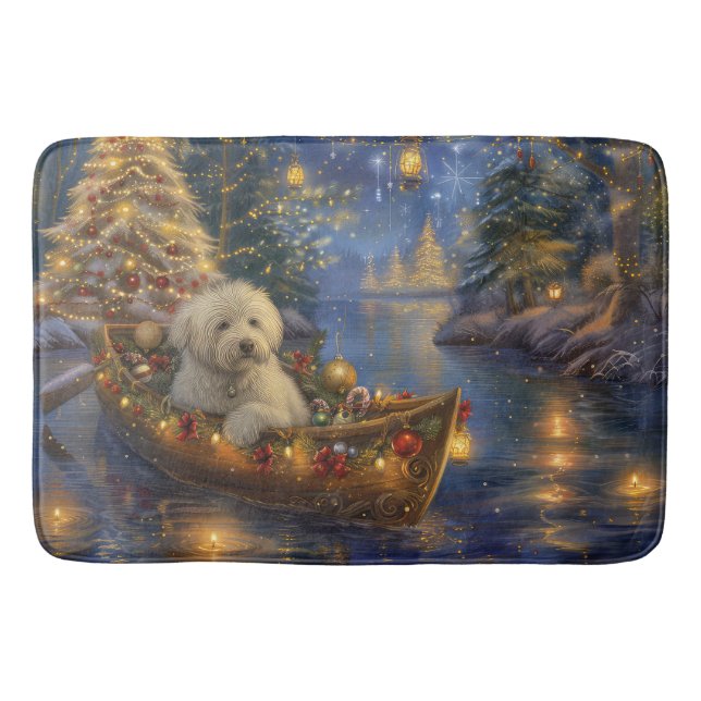 Alfombrilla De Baño Navidades del Coton De Tulear: Viaje festivo (Anverso)
