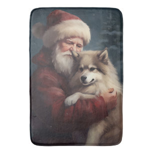 Alfombrilla De Baño Navidades del festival Lapphund Santa Claus en Fin
