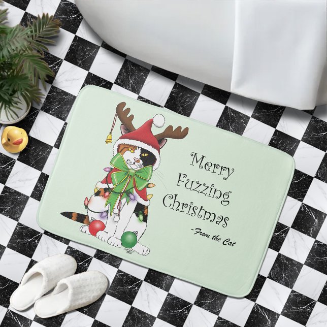 Alfombrilla De Baño Navidades divertidos Calico Cat (Subido por el creador)