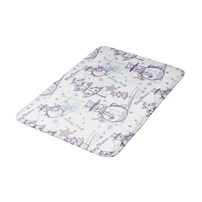 Alfombrilla De Baño Navidades Elementos Snowman Sketch Bathroom Mat (Angular)