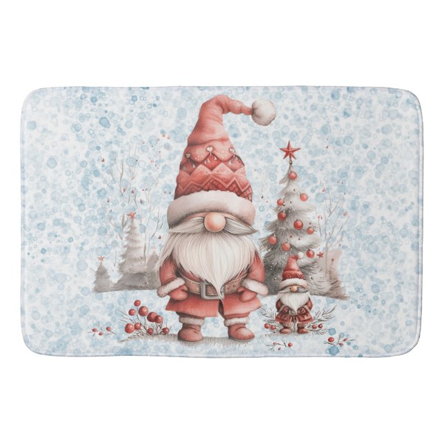Alfombrilla De Baño Navidades escandinavos Gnome Red Berries (Anverso)