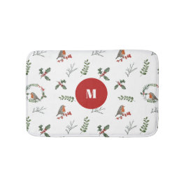 Alfombrilla De Baño Navidades estilo Robin inglés de acuarela